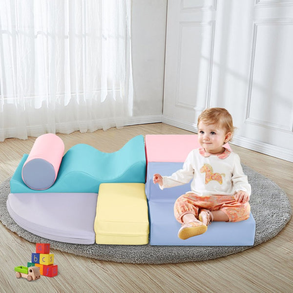 English Elm Soft Foam 6 Piece Interlocking Toddler Climbing Crawl Playset for Indoor Activity TX307728AAH