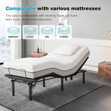 Adjustable Bed Base, Bed Frame with Head and Foot Incline, Anti-Snore, Wireless Control, Txl