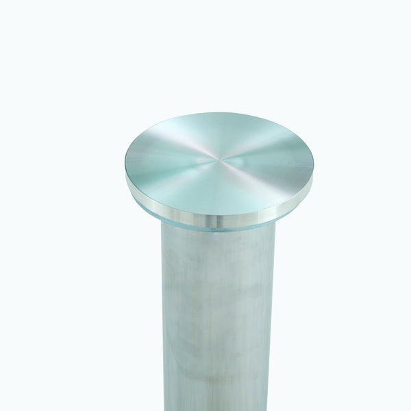 English Elm A Modern 35-Inch Tempered Glass Round Dining Table with Sleek Metal Legs, Minimalist Style for 4-6 }{@ Silver,Transparent W1151P263756