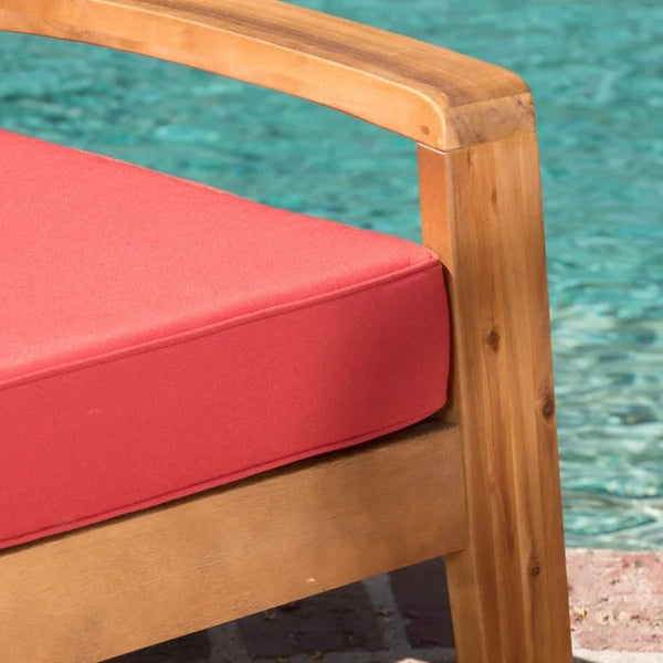 English Elm [set of 4] Grenada Solid Acacia Outdoor Club Chairs Slat Panel Patio Lounge Seating Red 57977.00FMP4CUSH-REDSKIN4