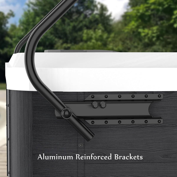 English Elm Hot Tub Cover Lift Aluminum Spa Cover Lifter with Adjustable Length Reinforced Brackets, Easy Install, Black W1859P170127