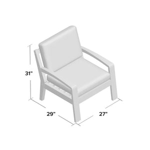 English Elm [set of 4] Grenada Solid Acacia Outdoor Club Chairs Slat Panel Patio Lounge Seating Red 57977.00FMP4CUSH-REDSKIN4