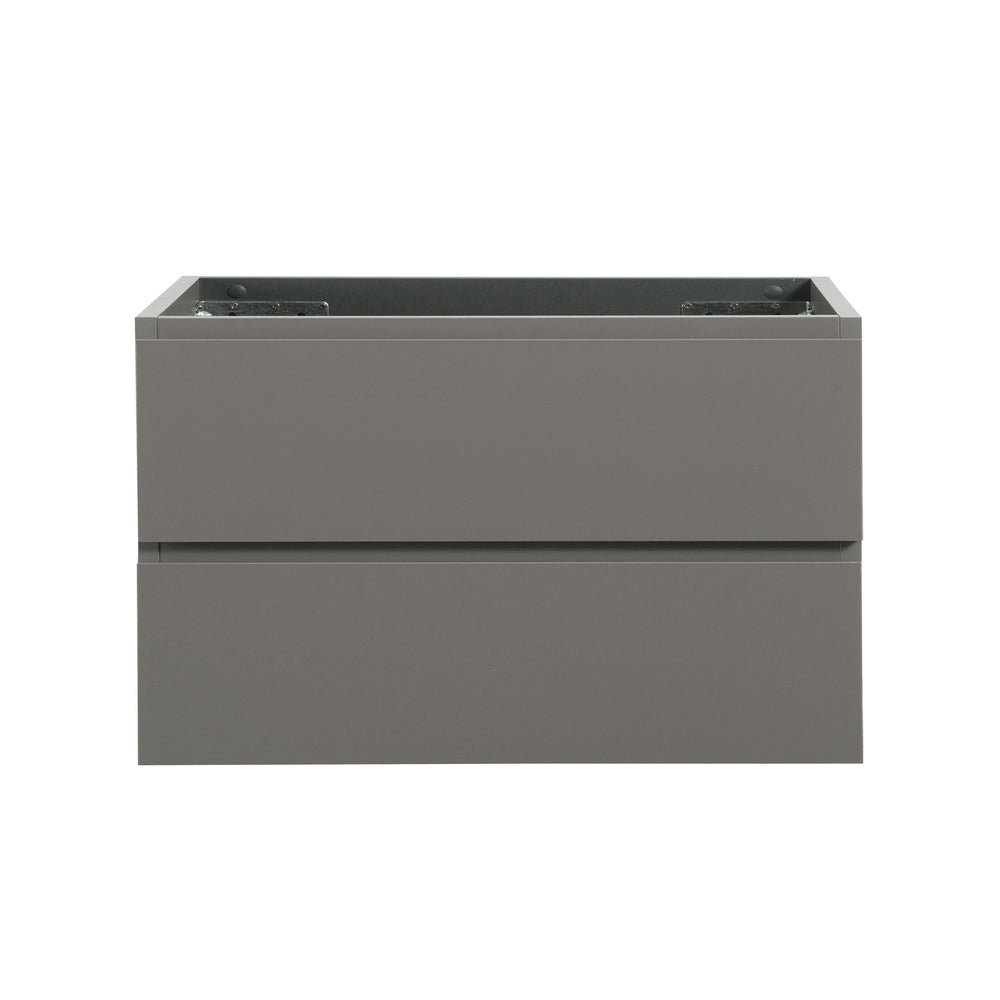 English Elm Alice-36W-102,Wall gray modern wall-mount vanity WITHOUT basin — 20% more storage, dual soft-close drawers W1865110046