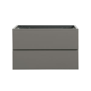English Elm Alice-36W-102,Wall gray modern wall-mount vanity WITHOUT basin — 20% more storage, dual soft-close drawers W1865110046