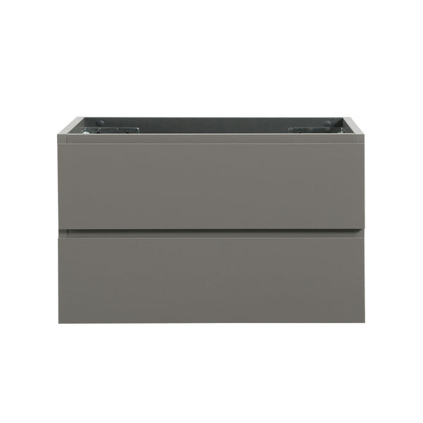 English Elm Alice-36W-102,Wall gray modern wall-mount vanity WITHOUT basin — 20% more storage, dual soft-close drawers W1865110046