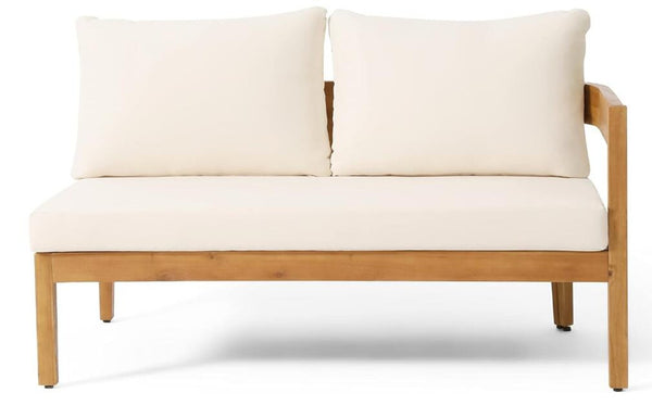 English Elm Brooklyn Outdoor Modular Sectional Acacia Hardwood Tuxedo Sofa Resort Patio Seating N773OS00070B