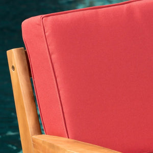 English Elm [set of 4] Grenada Solid Acacia Outdoor Club Chairs Slat Panel Patio Lounge Seating Red 57977.00FMP4CUSH-REDSKIN4