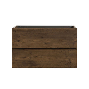 English Elm Alice-36W-105,Wall Mount Cabinet, Walnut Finish, Pre-Assembled, 2 Drawers For Stylish Bathroom Storage W1865107125