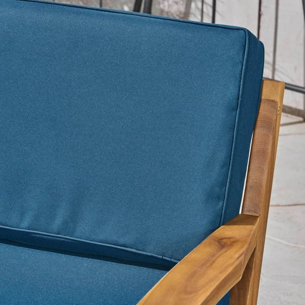 English Elm [set of 4] Grenada Solid Acacia Outdoor Club Chairs Slat Panel Patio Lounge Seating Teal 57977.00FCUSH-DTSKIN