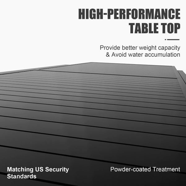 English Elm Aluminum Extendable Patio Dining Table 35–71" Expandable E-Coated Outdoor Indoor Table, Stylish Durable Dark Gray W1859P170152