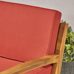 English Elm [set of 4] Grenada Solid Acacia Outdoor Club Chairs Slat Panel Patio Lounge Seating Red 57977.00FCUSH-REDSKIN