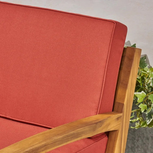 English Elm [set of 4] Grenada Solid Acacia Outdoor Club Chairs Slat Panel Patio Lounge Seating Red 57977.00FCUSH-REDSKIN