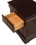 English Elm 1 Piece Cherry Finish Two Drawers Louis Philip Nightstand Solid Wood Contemporary & Simple Style