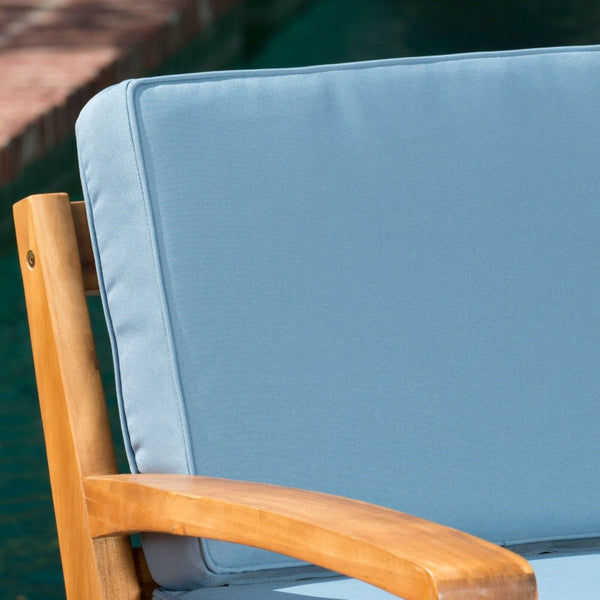 English Elm [set of 4] Grenada Solid Acacia Outdoor Club Chairs Slat Panel Patio Lounge Seating Blue 57977.00FMP4CUSH-BLUSKIN4