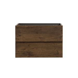 English Elm Alice-30W-105,Wall-Mounted Vanity Cabinet In Walnut Finish With 2 Soft-Closing Drawers, Pre-Assembled W1865107123
