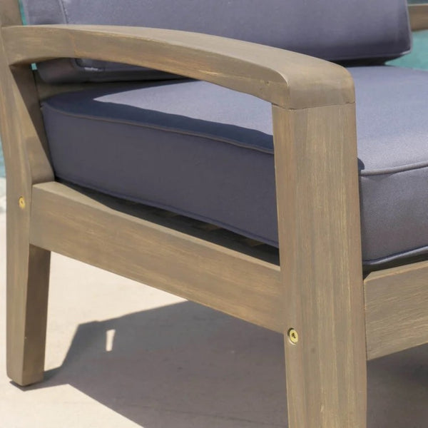 English Elm [set of 4] Grenada Solid Acacia Outdoor Club Chairs Slat Panel Patio Lounge Seating 57977.00FGRYCUSH-GRYSKIN