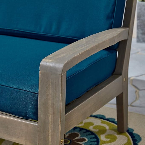 English Elm [set of 4] Grenada Solid Acacia Outdoor Club Chairs Slat Panel Patio Lounge Seating 57977.00FGRYCUSH-DTSKIN