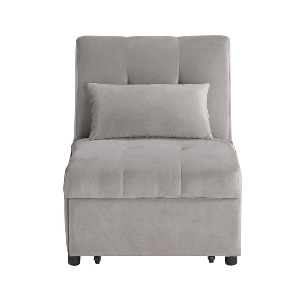 English Elm Modern Lift Top Storage Bench Convertible Velvet Sleeper with Hidden Storage, Pull-Out Bed and Pillow Brown Grey 45.75 L x 27.5 W x 16 H B011P170006