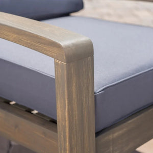 English Elm [set of 4] Grenada Solid Acacia Outdoor Club Chairs Slat Panel Patio Lounge Seating 57977.00FGRYMP4CUSH-GRYSKIN