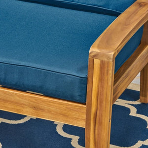 English Elm [set of 4] Grenada Solid Acacia Outdoor Club Chairs Slat Panel Patio Lounge Seating Teal 57977.00FCUSH-DTSKIN