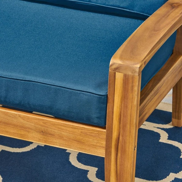 English Elm [set of 4] Grenada Solid Acacia Outdoor Club Chairs Slat Panel Patio Lounge Seating Teal 57977.00FCUSH-DTSKIN