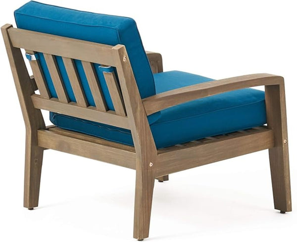 English Elm [set of 4] Grenada Solid Acacia Outdoor Club Chairs Slat Panel Patio Lounge Seating 57977.00FGRYMP4
