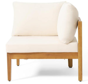 English Elm Brooklyn Acacia Hardwood Outdoor Sofa Set with Slat Design and Weather Resistant Cushions 73146.00_73147.00_74101.00BGE