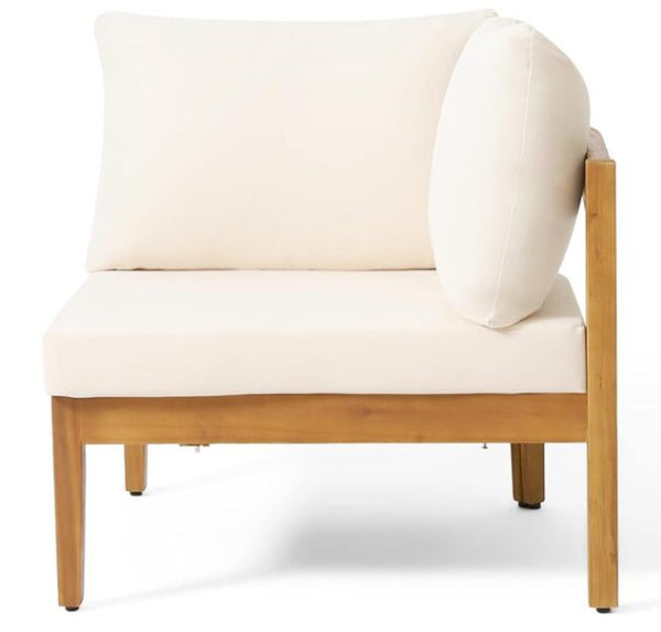 English Elm Brooklyn Acacia Hardwood Outdoor Sofa Set with Slat Design and Weather Resistant Cushions 73146.00_73147.00_74101.00BGE