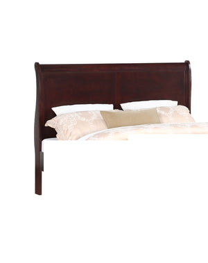 English Elm Louis Philip Low-Profile King Sleigh Bed with Elegant Panel Headboard and Sturdy Solid Wood Frame Cherry 78.2 L x 6.15 W x 4.4 H B011S00837