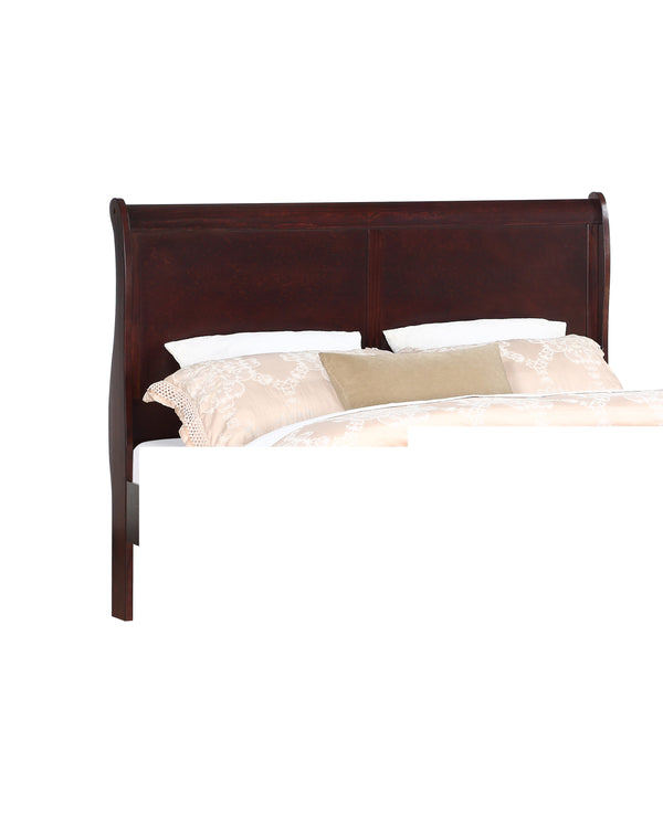 English Elm Louis Philip Low-Profile King Sleigh Bed with Elegant Panel Headboard and Sturdy Solid Wood Frame Cherry 78.2 L x 6.15 W x 4.4 H B011S00837