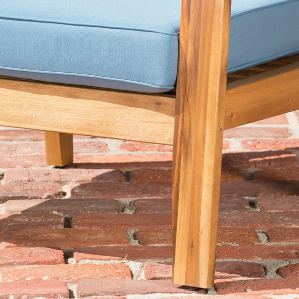English Elm [set of 4] Grenada Solid Acacia Outdoor Club Chairs Slat Panel Patio Lounge Seating Blue 57977.00FMP4CUSH-BLUSKIN4