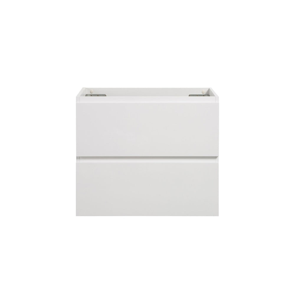 English Elm Alice-24w-201,wall Mount Floating Vanity Two Drawer Handleless White Bath Cabinet W1865107107