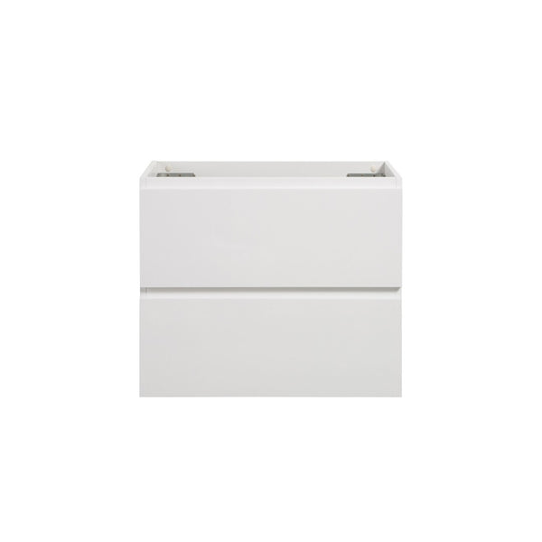English Elm Alice-24w-201,wall Mount Floating Vanity Two Drawer Handleless White Bath Cabinet W1865107107
