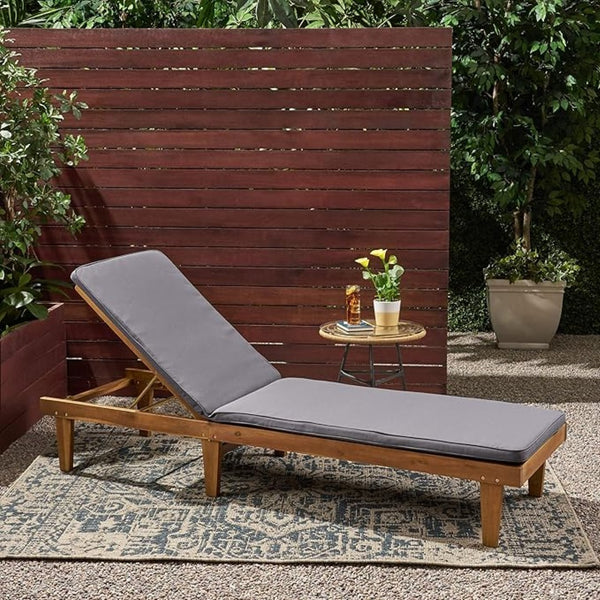 English Elm Nadine Outdoor Chaise Lounge Cushion Water Resistant Full Body Patio Coverage 63493.00WTC-CUSH-DGRY