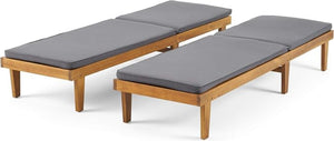 English Elm Nadine Outdoor Chaise Lounge Cushion Water Resistant Full Body Patio Coverage 63493.00WTC2-CUSH-DGRY