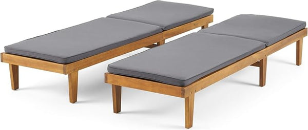 English Elm Nadine Outdoor Chaise Lounge Cushion Water Resistant Full Body Patio Coverage 63493.00WTC2-CUSH-DGRY
