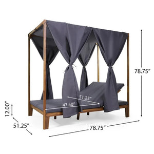 English Elm Kenzie Daybed Cushion and Curtain Set for Bedroom Nook Sunroom Lounge Retreat 71046.00WTC-CUSH-DGRY