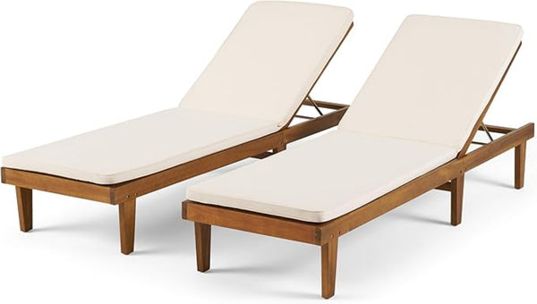 English Elm Nadine Outdoor Chaise Lounge Cushion Water Resistant Full Body Patio Coverage 63493.00WTC2-CUSH-CRM