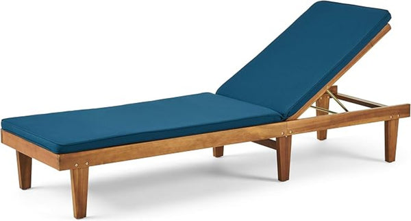 English Elm Nadine Outdoor Chaise Lounge Cushion Water Resistant Full Body Patio Coverage 63493.00WTC2-CUSH-BLU
