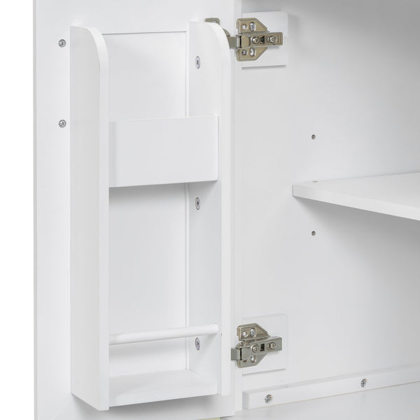 English Elm 24"Bathroom Vanity Combo with Ceramic Sink, Space-Saving Modern White Vanity with Gold Handles, 2 Doors WF323088AAK