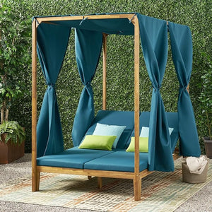 English Elm Kenzie Daybed Cushion and Curtain Set for Bedroom Nook Sunroom Lounge Retreat 71046.00WTC-CUSH-BLU