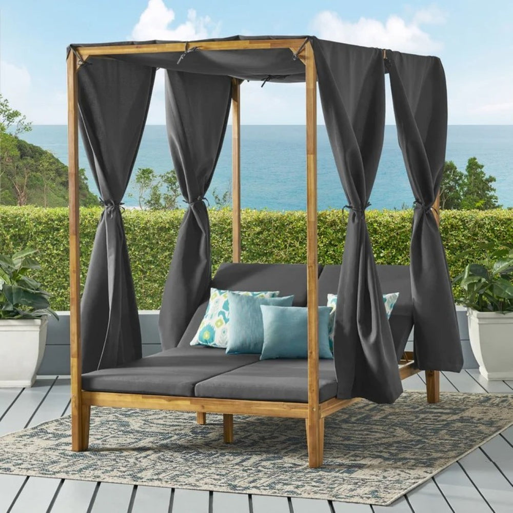 English Elm Kenzie Daybed Cushion and Curtain Set for Bedroom Nook Sunroom Lounge Retreat 71046.00WTC-CUSH-DGRY