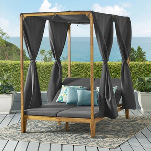 English Elm Kenzie Daybed Cushion and Curtain Set for Bedroom Nook Sunroom Lounge Retreat 71046.00WTC-CUSH-DGRY