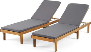 English Elm Nadine Outdoor Chaise Lounge Cushion Water Resistant Full Body Patio Coverage 63493.00WTC2-CUSH-DGRY