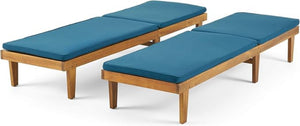 English Elm Nadine Outdoor Chaise Lounge Cushion Water Resistant Full Body Patio Coverage 63493.00WTC2-CUSH-BLU