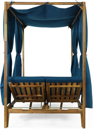 English Elm Kenzie Daybed Cushion and Curtain Set for Bedroom Nook Sunroom Lounge Retreat 71046.00WTC-CUSH-BLU