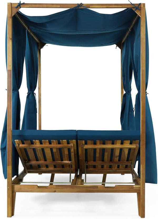 English Elm Kenzie Daybed Cushion and Curtain Set for Bedroom Nook Sunroom Lounge Retreat 71046.00WTC-CUSH-BLU