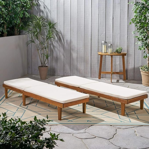 English Elm Nadine Outdoor Chaise Lounge Cushion Water Resistant Full Body Patio Coverage 63493.00WTC2-CUSH-CRM