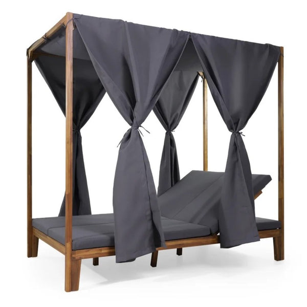 English Elm Kenzie Daybed Cushion and Curtain Set for Bedroom Nook Sunroom Lounge Retreat 71046.00WTC-CUSH-DGRY