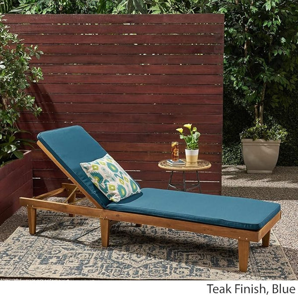 English Elm Nadine Outdoor Chaise Lounge Cushion Water Resistant Full Body Patio Coverage 63493.00WTC-CUSH-BLU